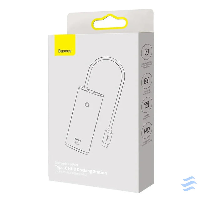 Baseus Lite Series Hub 5w1 USB C to 3x USB 3.0 + USB C + HDMI (black) Hubs