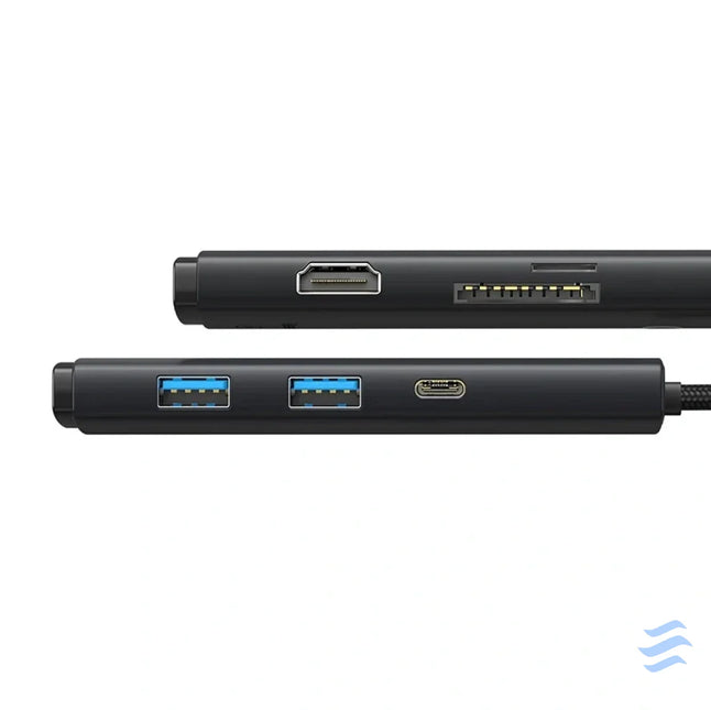 Baseus Lite Series Hub 6w1 USB C to 2x USB 3.0 + USB C + HDMI + SD/TF (black) Hubs