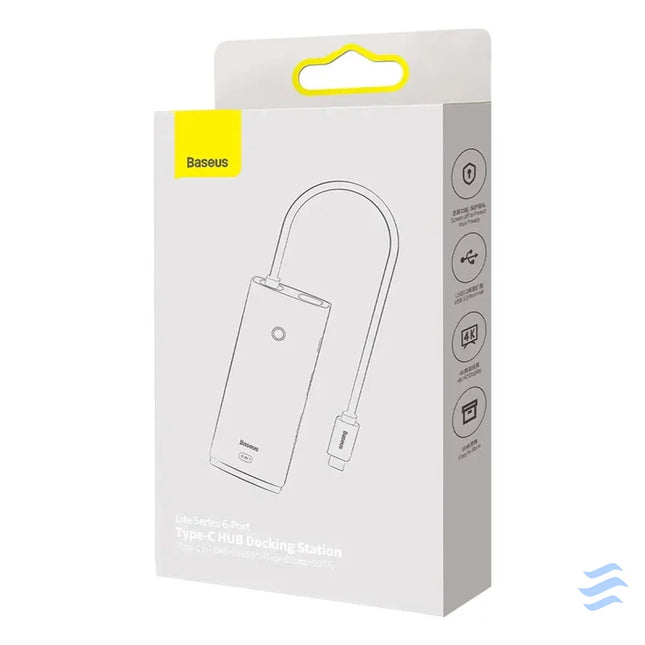 Baseus Lite Series Hub 6w1 USB C to 2x USB 3.0 + USB C + HDMI + SD/TF (black) Hubs