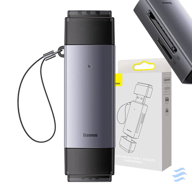 Baseus Lite Series SD/TF memory card reader USB + USB C (gray) Card readers