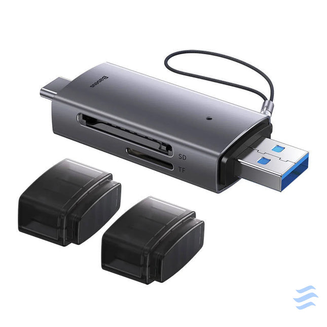 Baseus Lite Series SD/TF memory card reader USB + USB C (gray) Card readers