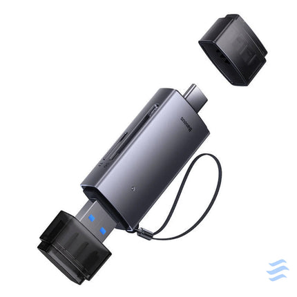 Baseus Lite Series SD/TF memory card reader USB + USB C (gray) Card readers