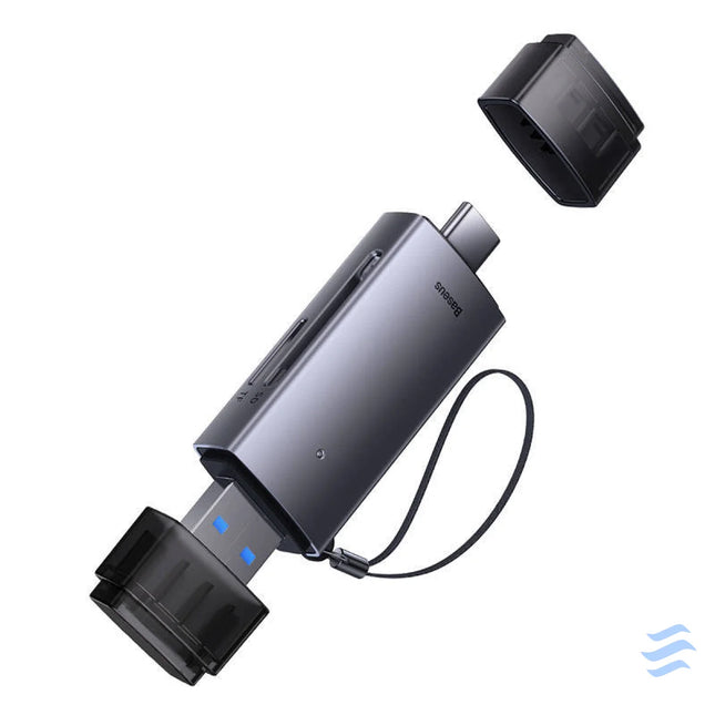 Baseus Lite Series SD/TF memory card reader USB + USB C (gray) Card readers