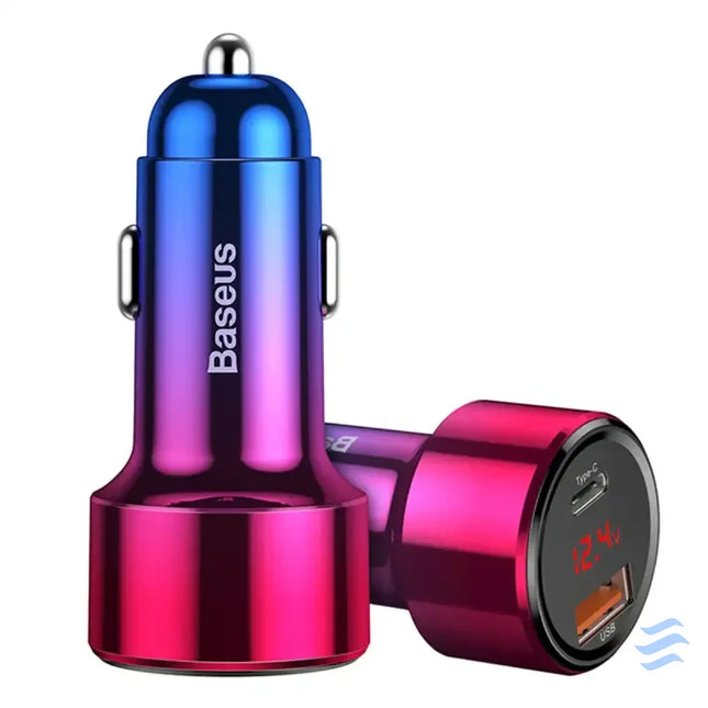 Baseus Magic USB + USB C QC 4.0 PD 45W car charger (red blue). Car chargers