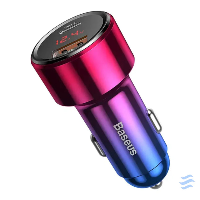 Baseus Magic USB + USB C QC 4.0 PD 45W car charger (red blue). Car chargers