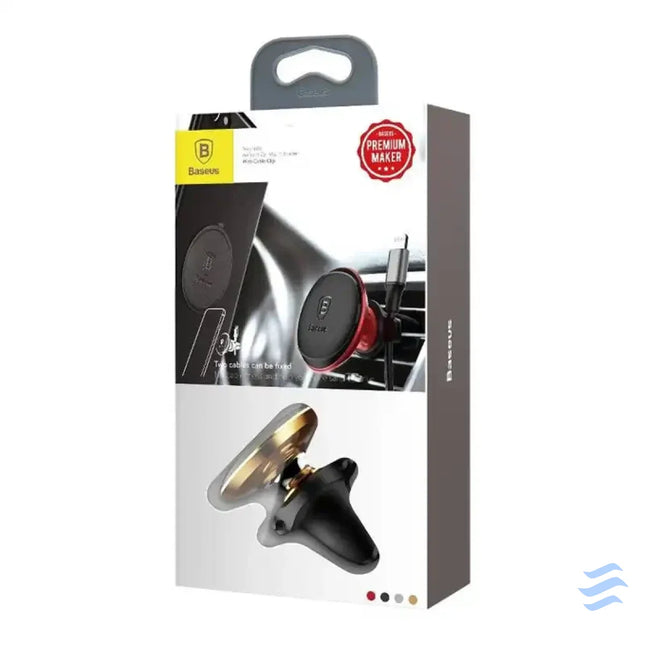 Baseus Magnetic Air Vent Car Mount Holder with cable clip Gold Phone holders