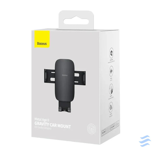 Baseus Metal Age II gravitational grip on the car grid black Phone holders