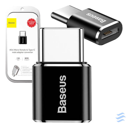 Baseus Micro USB to USB Type C adapter black Adapters connectors and converters