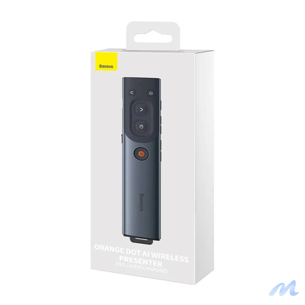 Baseus Orange Dot Multifunctional remote control for presentation, with a red laser pointer - gray