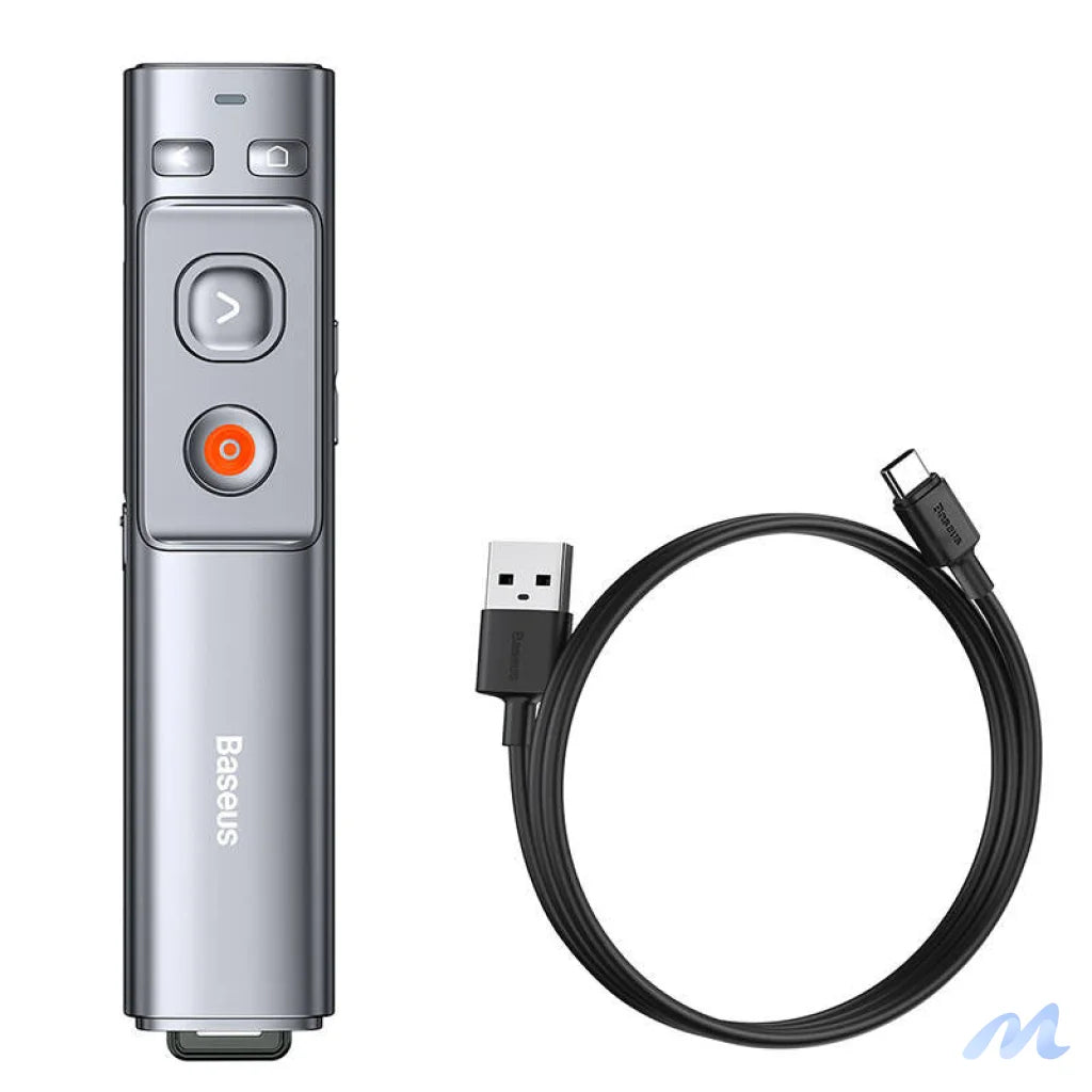 Baseus Orange Dot Multifunctionale remote control for presentation, with a laser pointer - gray