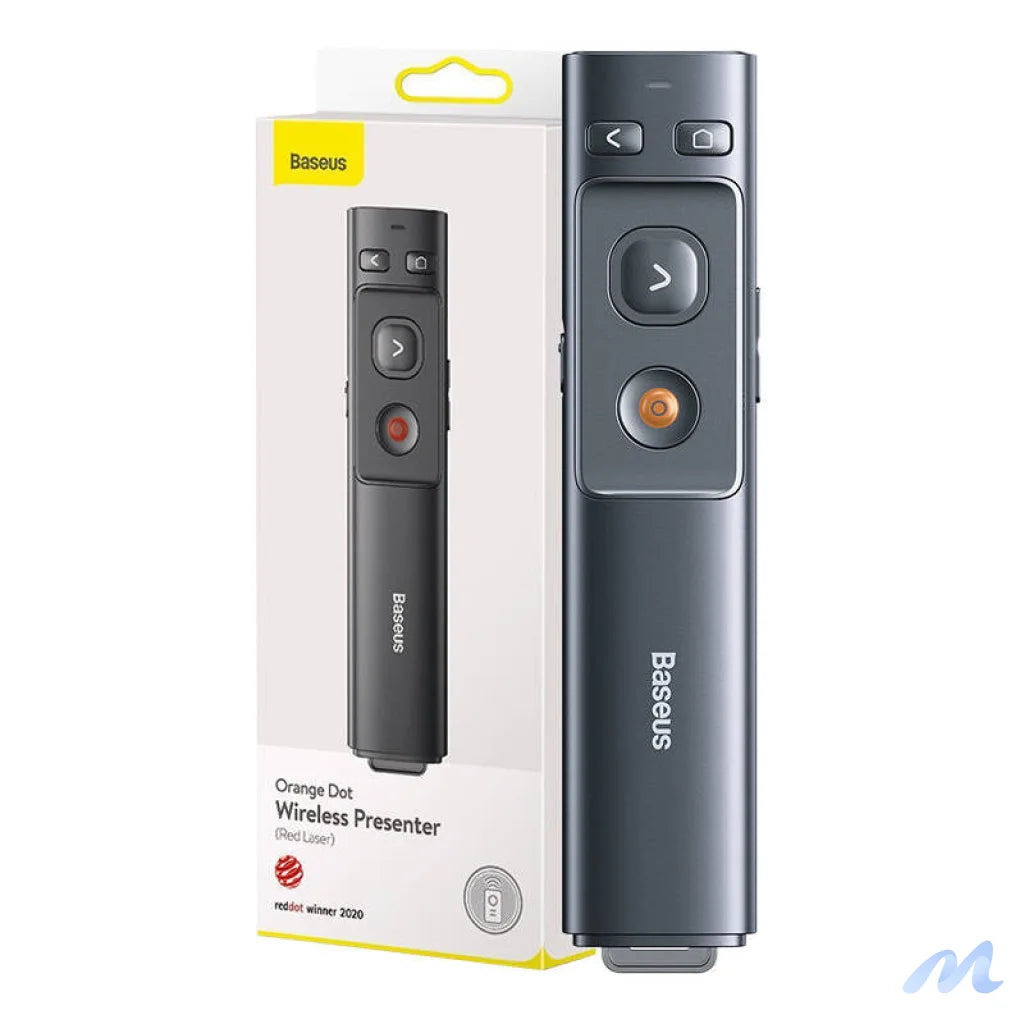 Baseus Orange Dot Multifunctionale remote control for presentation, with a laser pointer - gray
