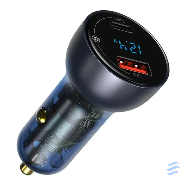 Baseus Particular Digital Display car charger with display USB + USB C QC3.0 + PD 5A 65W (gray) Car chargers