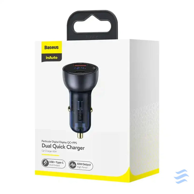 Baseus Particular Digital Display car charger with display USB + USB C QC3.0 + PD 5A 65W (gray) Car chargers