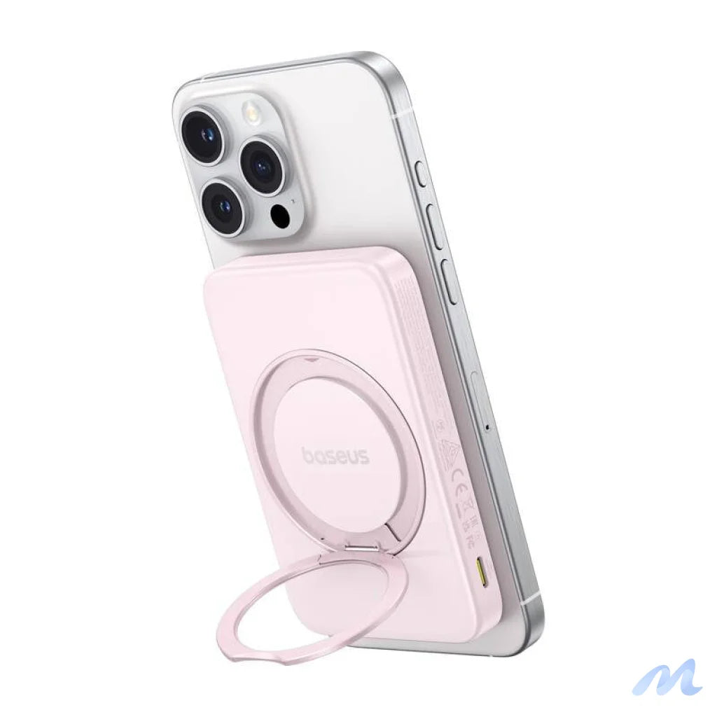 Baseus powerbank with stand PicoGo Qi2 5000mAh 20W (pink)