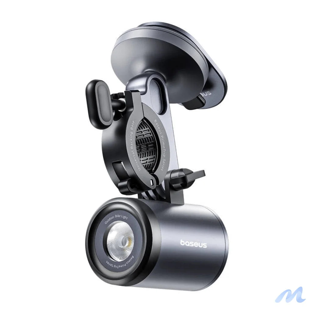 Baseus PrimeTrip 2-in-1 bike mount, phone holder + flashlight (black)