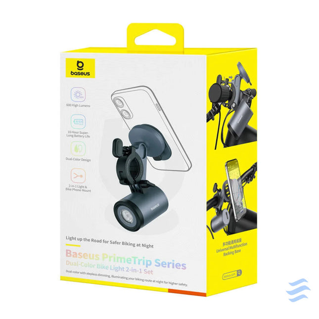 Baseus PrimeTrip 2 in 1 bike mount phone holder + flashlight (black) Mounts