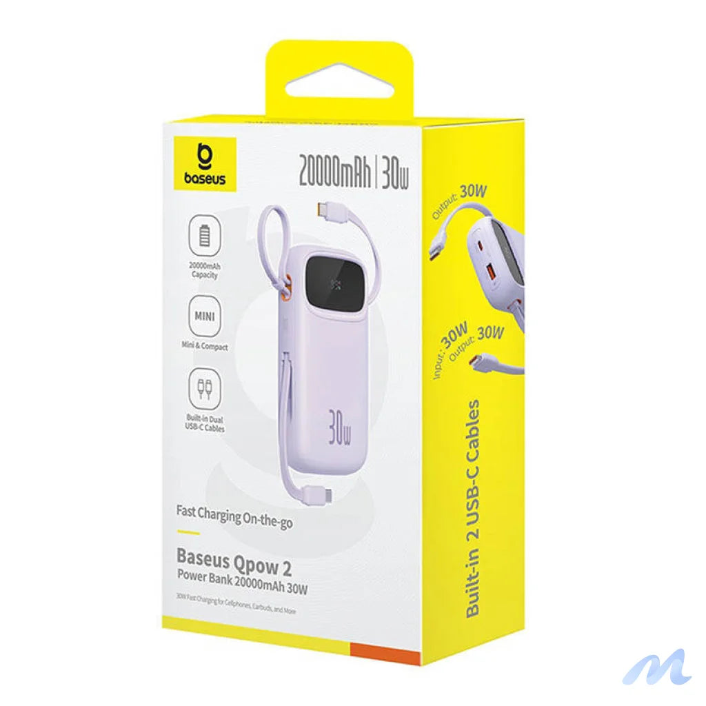 Baseus QPow 2 20000mAh 30W 2xUSB-C powerbank (purple)