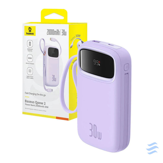 Baseus QPow 2 20000mAh 30W 2xUSB C powerbank (purple) Powerbanks