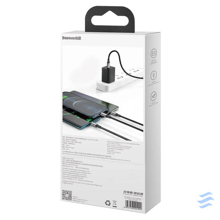 Baseus Rapid Series 3 in 1 cable USB C For M + L + T 20W 1.5m Black Combo Cables