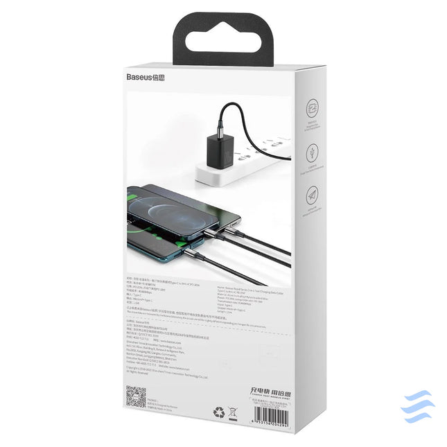 Baseus Rapid Series 3 in 1 cable USB C For M + L + T 20W 1.5m Black Combo Cables