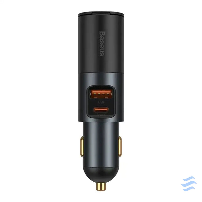 Baseus Share Together Fast Charge Car Charger with Cigarette Lighter Expansion Port 2x USB 120W (Gray) Car chargers