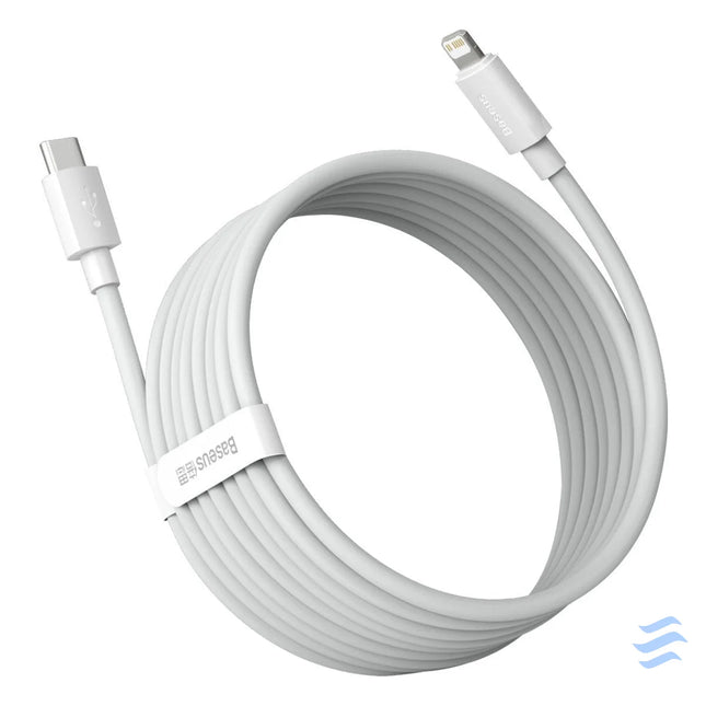 Baseus Simple Wisdom Data Cable Kit USB C to Lightning PD 20W (2PCS/Set) 1.5m White USB C to Lightning