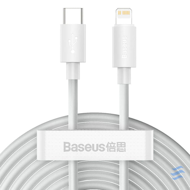 Baseus Simple Wisdom Data Cable Kit USB C to Lightning PD 20W (2PCS/Set) 1.5m White USB C to Lightning