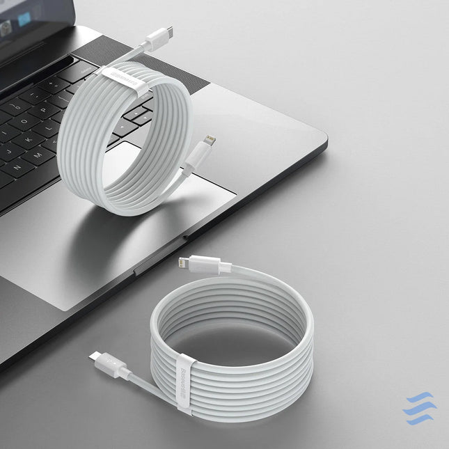 Baseus Simple Wisdom Data Cable Kit USB C to Lightning PD 20W (2PCS/Set) 1.5m White USB C to Lightning