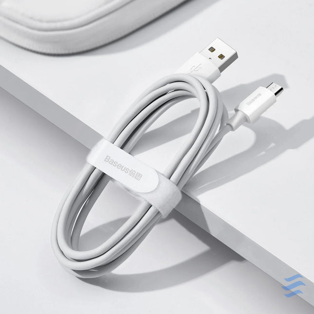 Baseus Simple Wisdom Data Cable Kit USB to Micro 2.1A (2PCS/Set) 1.5m White USB to Micro USB