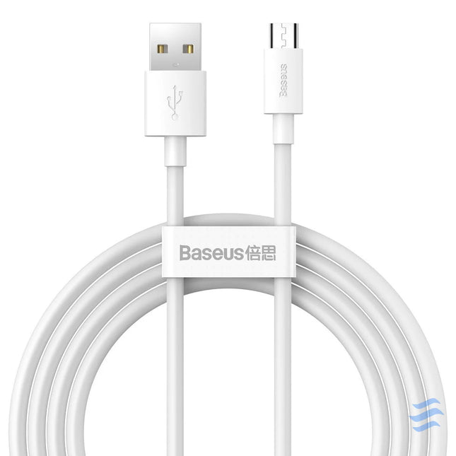 Baseus Simple Wisdom Data Cable Kit USB to Micro 2.1A (2PCS/Set) 1.5m White USB to Micro USB