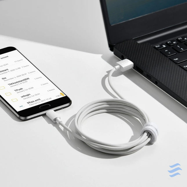 Baseus Simple Wisdom Data Cable Kit USB to Micro 2.1A (2PCS/Set) 1.5m White USB to Micro USB