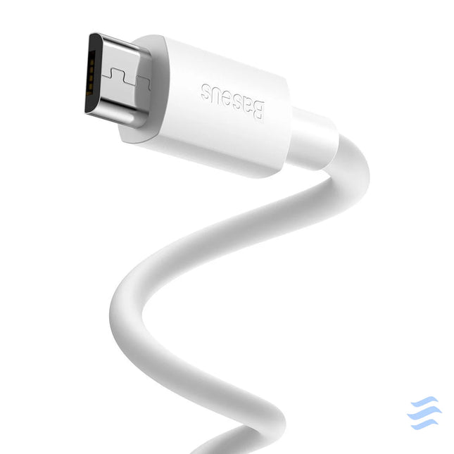 Baseus Simple Wisdom Data Cable Kit USB to Micro 2.1A (2PCS/Set) 1.5m White USB to Micro USB