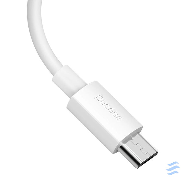 Baseus Simple Wisdom Data Cable Kit USB to Micro 2.1A (2PCS/Set) 1.5m White USB to Micro USB