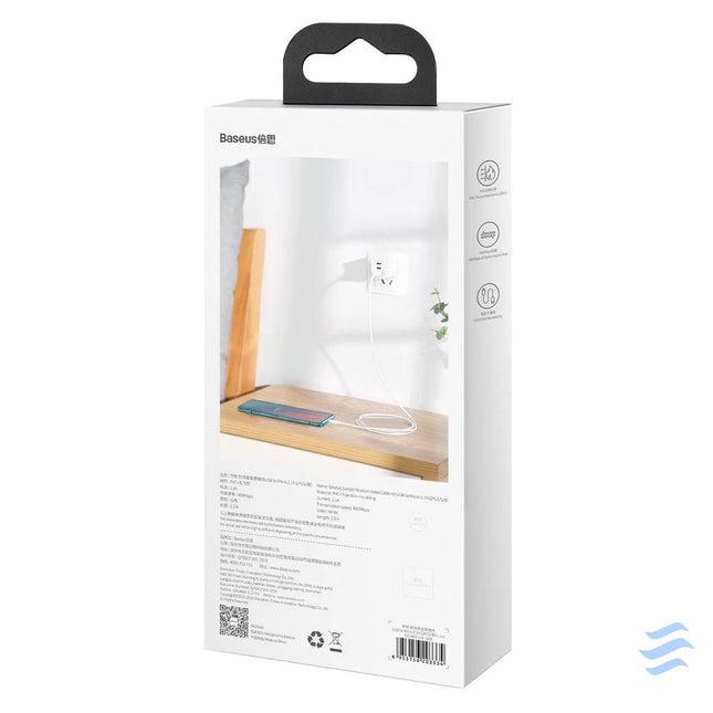 Baseus Simple Wisdom Data Cable Kit USB to Micro 2.1A (2PCS/Set) 1.5m White USB to Micro USB