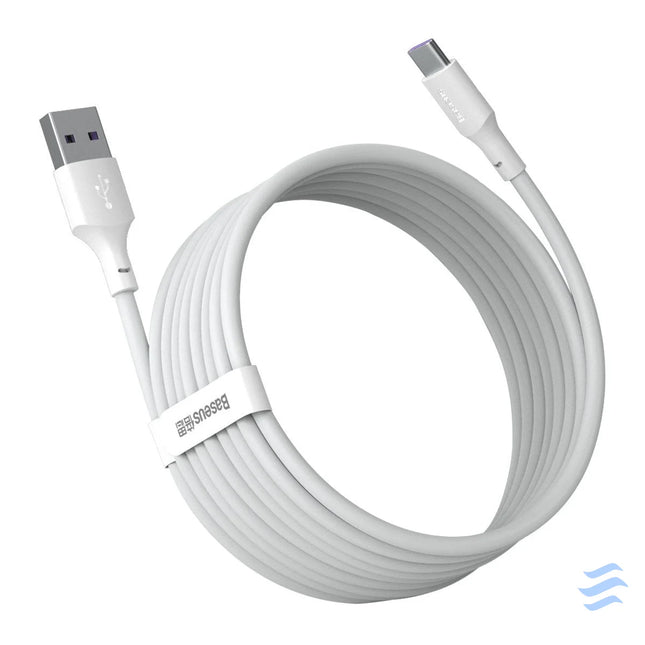 Baseus Simple Wisdom Data Cable Kit USB to Type C 5A (2PCS/Set）1.5m White USB to USB C