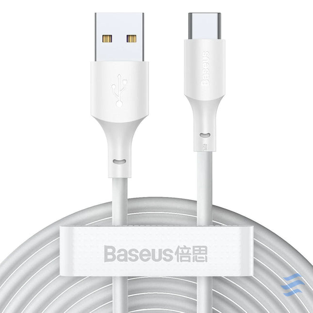 Baseus Simple Wisdom Data Cable Kit USB to Type C 5A (2PCS/Set）1.5m White USB to USB C