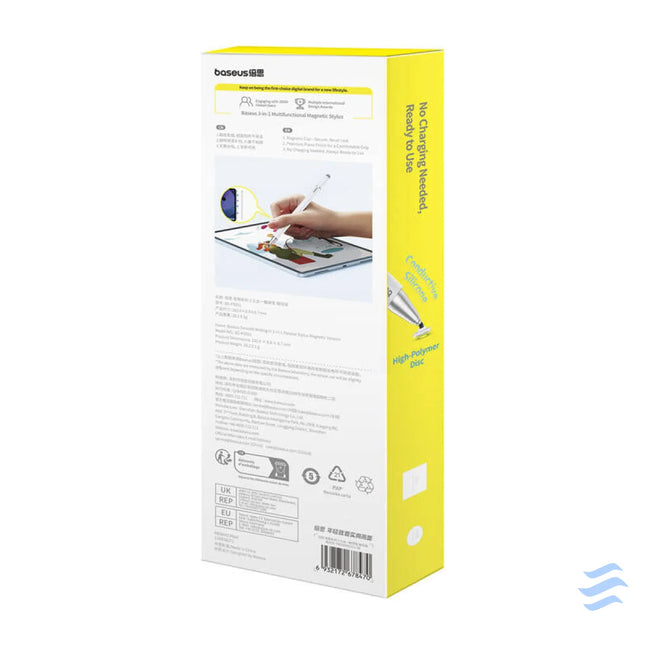Baseus Smooth Writing III magnetic stylus 3in1 (white) Tablet styluses