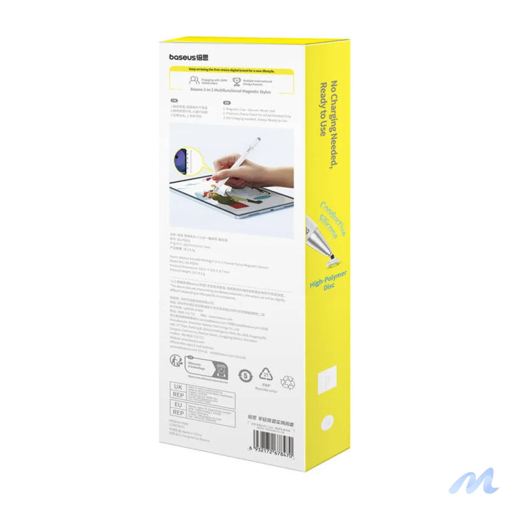 Baseus Smooth Writing III magnetic stylus 3in1 (white)