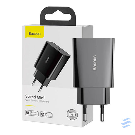 Baseus Speed Mini Quick Charger USB C PD 3A 20W (black) mains chargers