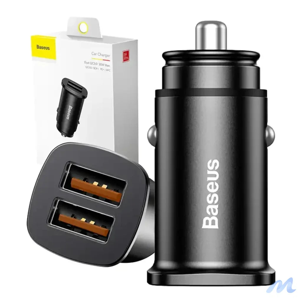 Baseus Square Car Charger 2xUSB QC3.0 5A 30W (black)