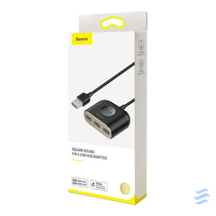 Baseus Square Round USB Adapter HUB USB 3.0 to 1x USB 3.0 + 3x USB 2.0.1m (Black) Hubs