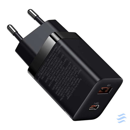 Baseus Super Si Pro Quick Charger USB + USB C 30W (black) mains chargers