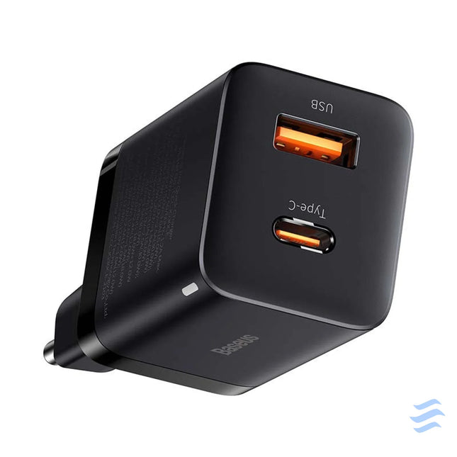 Baseus Super Si Pro Quick Charger USB + USB C 30W (black) mains chargers