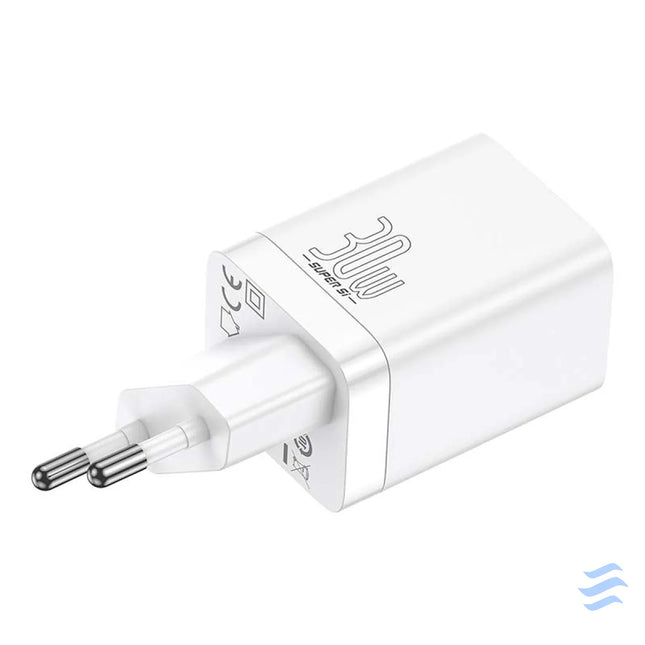 Baseus Super Si Pro Quick Charger USB + USB C 30W (white) mains chargers