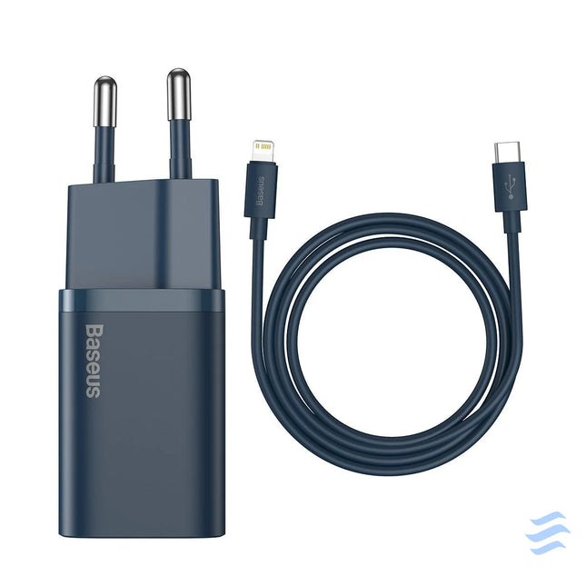 Baseus Super Si Quick Charger 1C 20W with USB C cable for Lightning 1m (blue) mains chargers