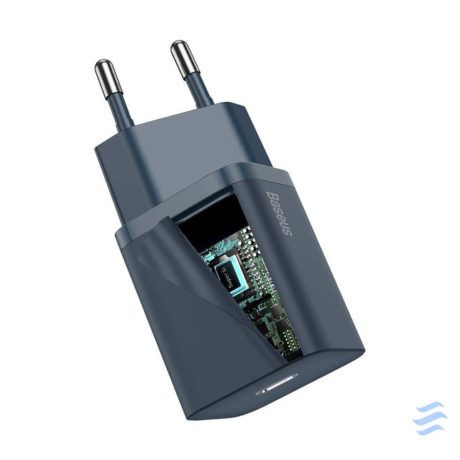 Baseus Super Si Quick Charger 1C 20W with USB C cable for Lightning 1m (blue) mains chargers