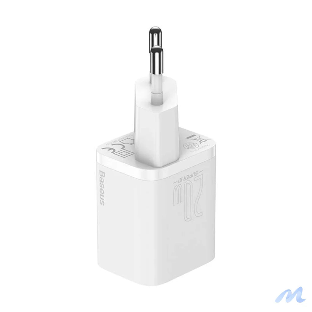 Baseus Super Si Quick Charger 1C 20W with USB-C cable for Lightning 1m (white)