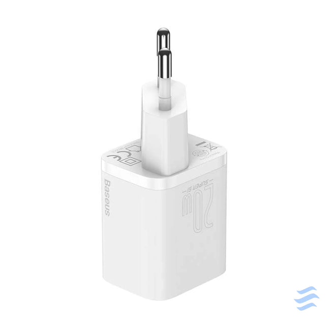Baseus Super Si Quick Charger 1C 20W with USB C cable for Lightning 1m (white) mains chargers