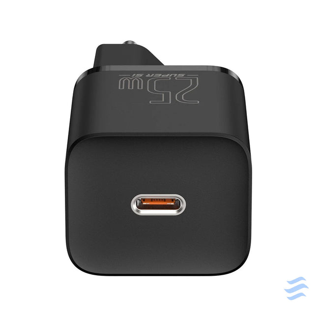 Baseus Super Si Quick Charger 1C 25W with USB C cable for USB C 1m (black) mains chargers
