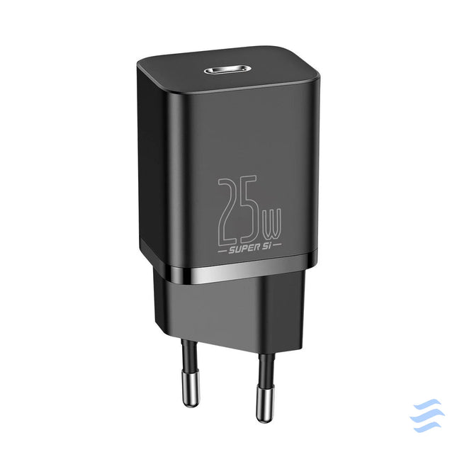 Baseus Super Si Quick Charger 1C 25W with USB C cable for USB C 1m (black) mains chargers